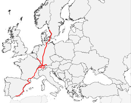 Europe Bicycle Touring Map
