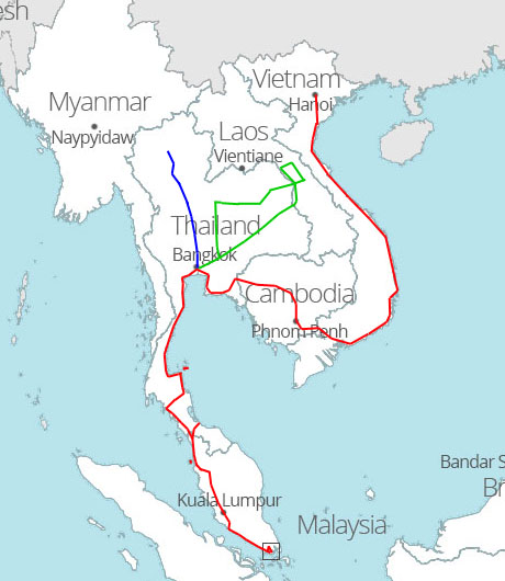 Southeast Asia Bicycle Touring Map