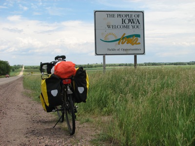 Entering the state of Iowa... one of my favorite states for cycling... small towns every few miles and very friendly people!