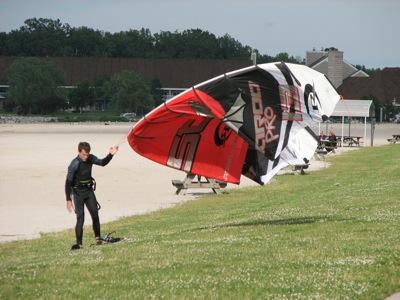 Kite surfers at Maumee Bay near Toledo, OH.