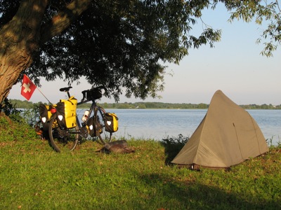 Probably my nicest camping site ever... at the St. Lawrence River near Mariatown, ON.