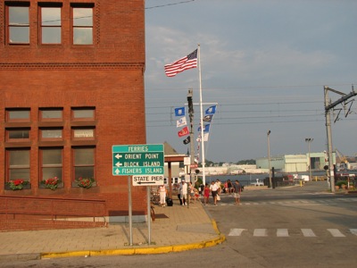 In New London, Connecticut, after passing through Rode Island... catching the ferry to Orient Point, Long Island, New York.