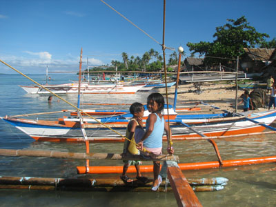 Outrigger canoes on Katakian Grande
