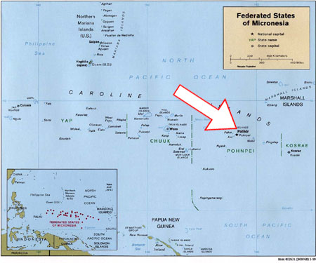 Map of the Federated States of Micronesia